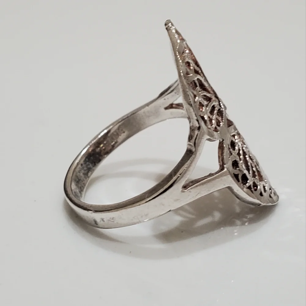 Sterling‎ Silver Princess Crown Filigree Ring